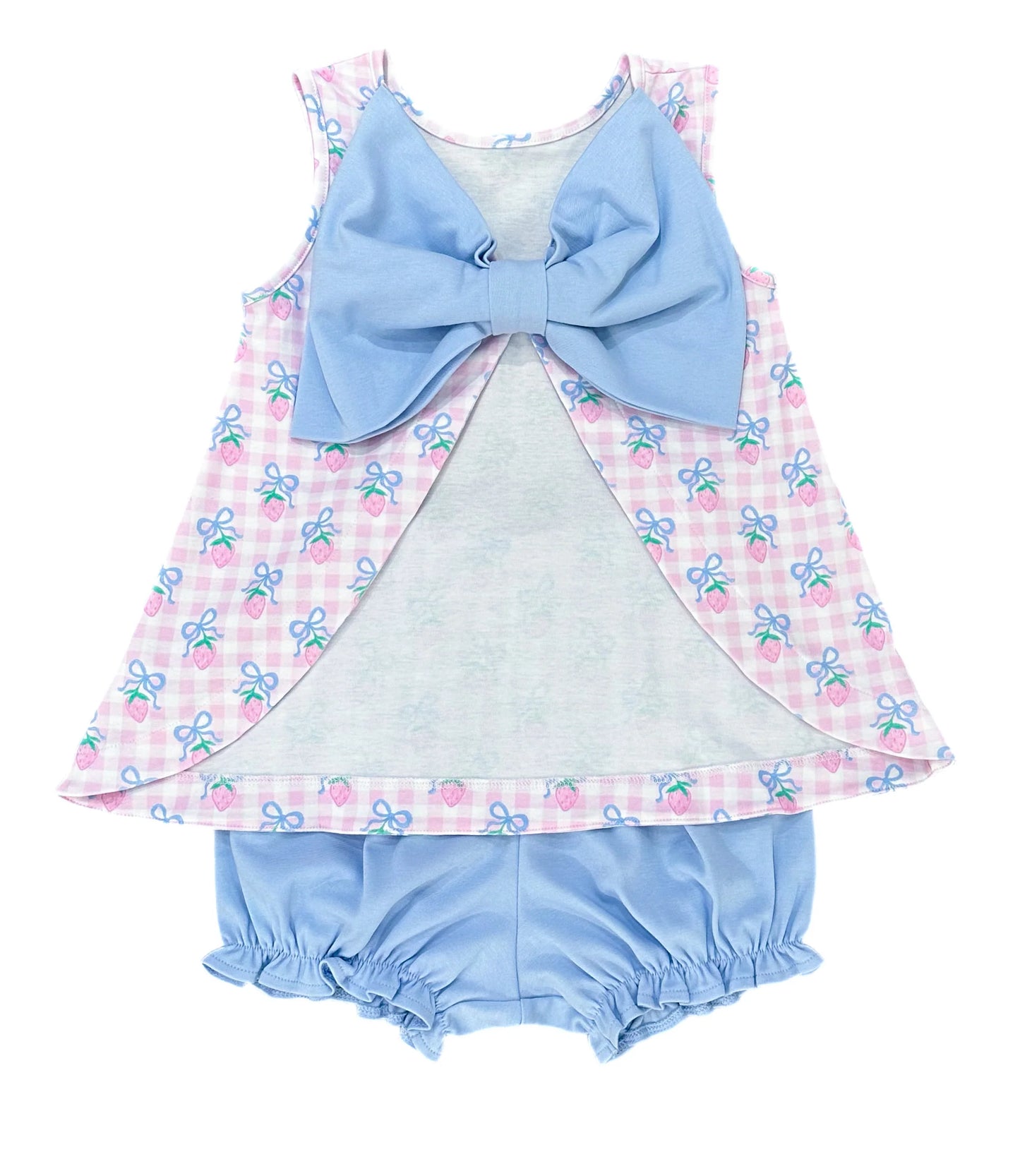 James & Lottie Berry Special Lottie Bloomer set displayed on a model, featuring colorful, comfortable children's clothing.
