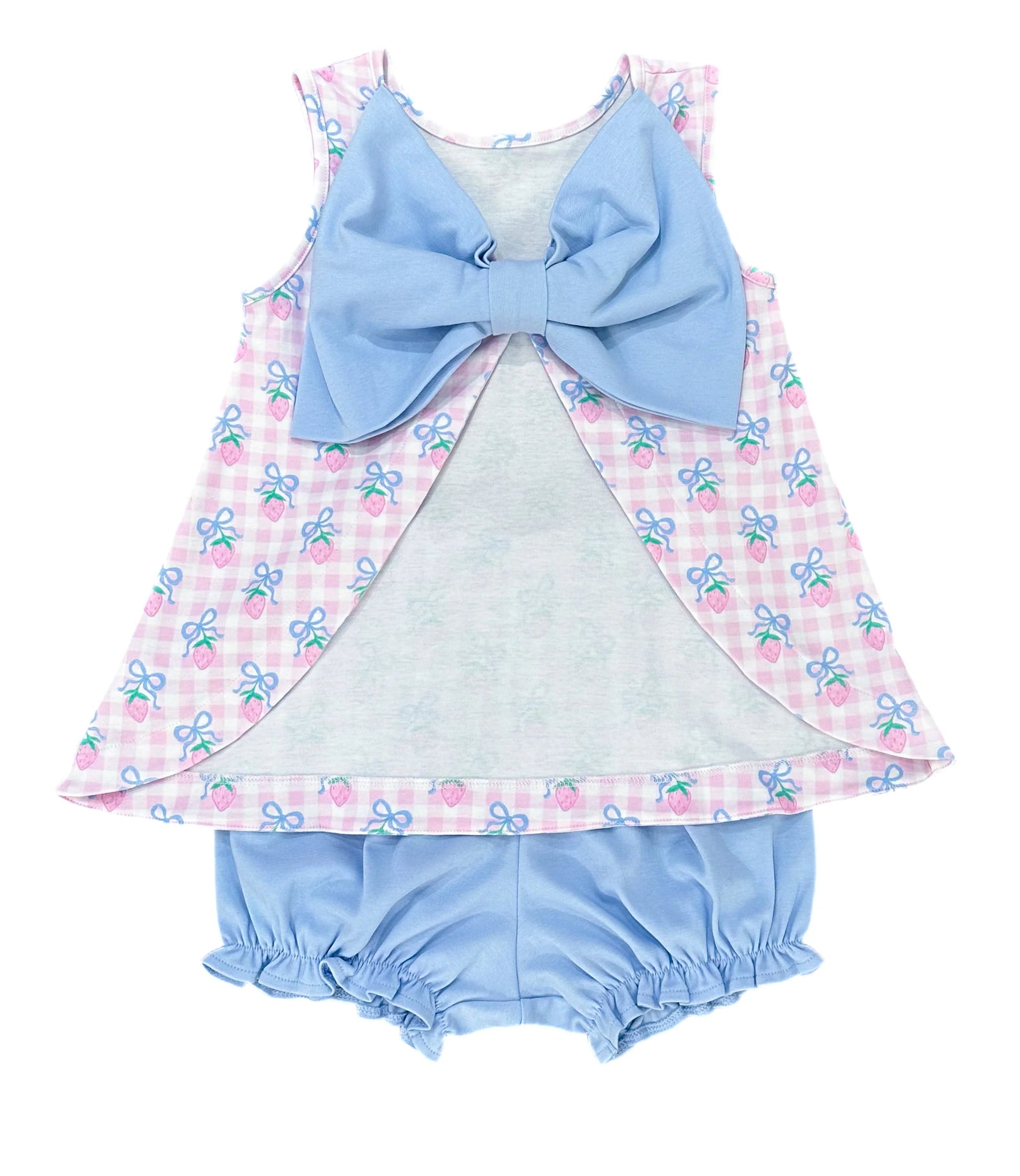 James & Lottie Berry Special Lottie Bloomer set displayed on a model, featuring colorful, comfortable children's clothing.
