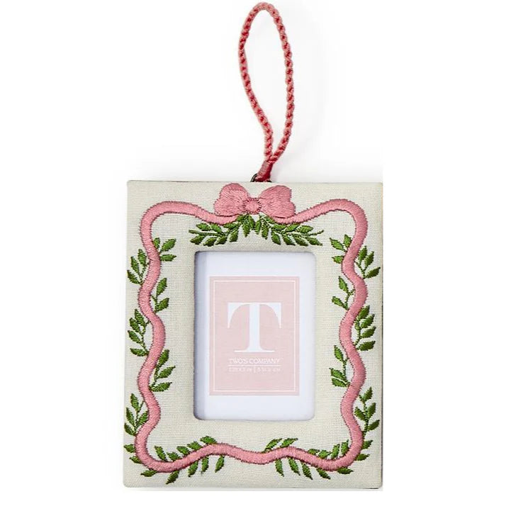 Holiday Memories 2 1/4 3 Embroidered Photo Frame Ornament