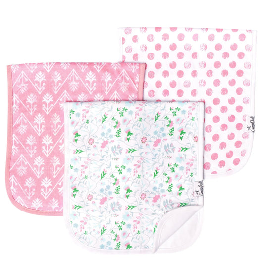 Copper Pearl Claire Premium Burp Cloths displayed with soft, absorbent fabric and stylish design for comfortable baby feeding.