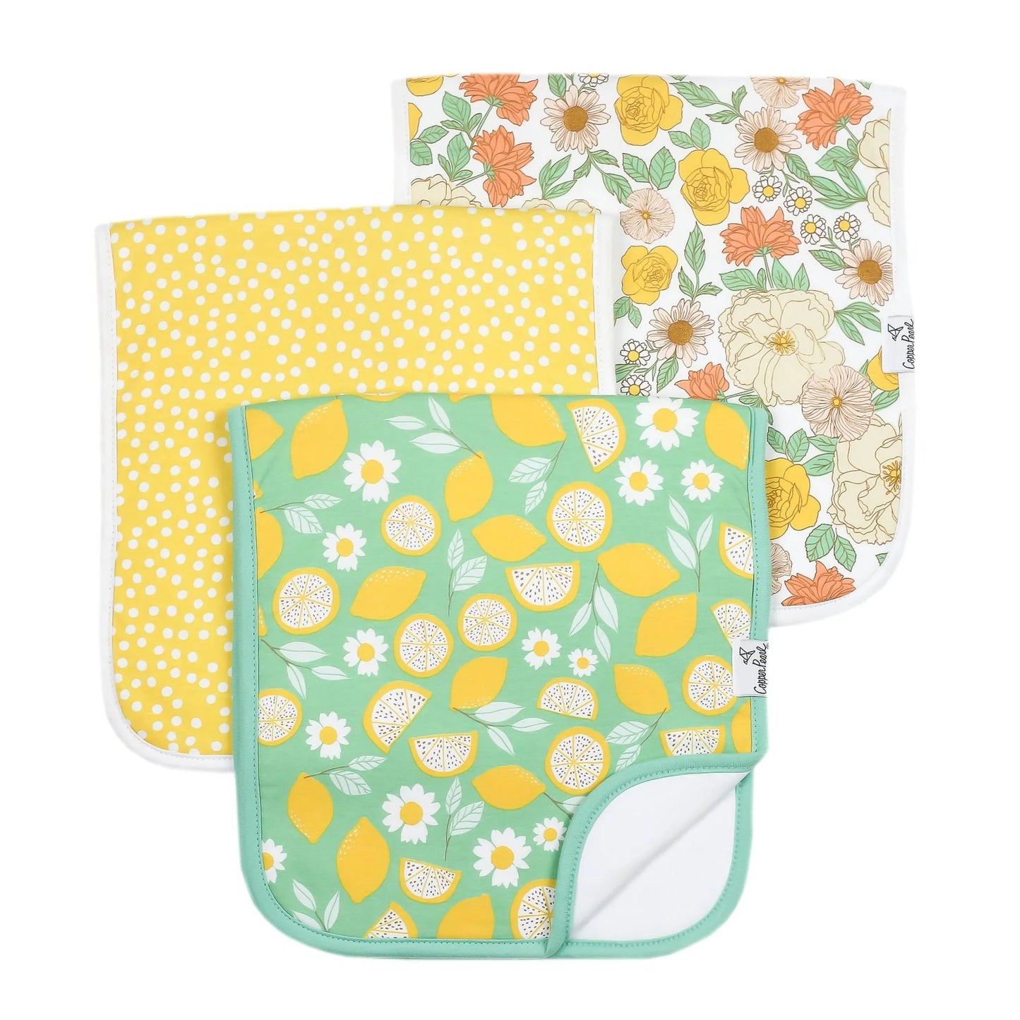 Copper Pearl - Lemon Burp Cloths