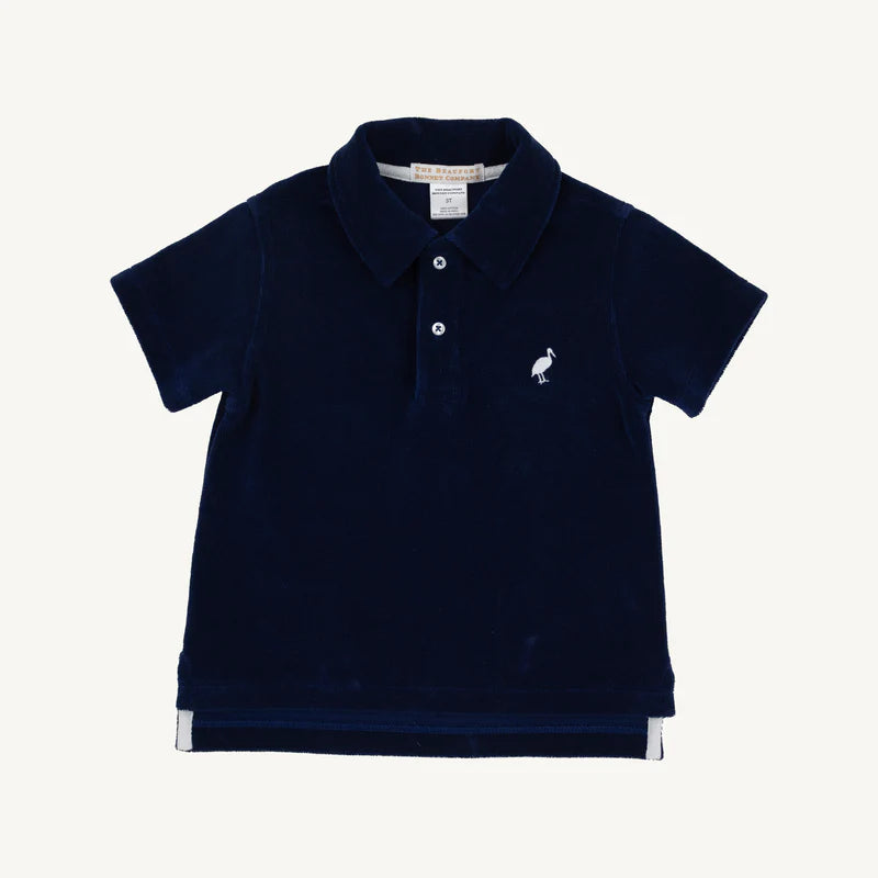 The Beaufort Bonnet Company - Prim and Proper Polo-Terrycloth Nantucket Navy