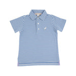 The Beaufort Bonnet Company - Prim and Proper Polo SS-Pima Barbados Blue Stripe/Multicolor