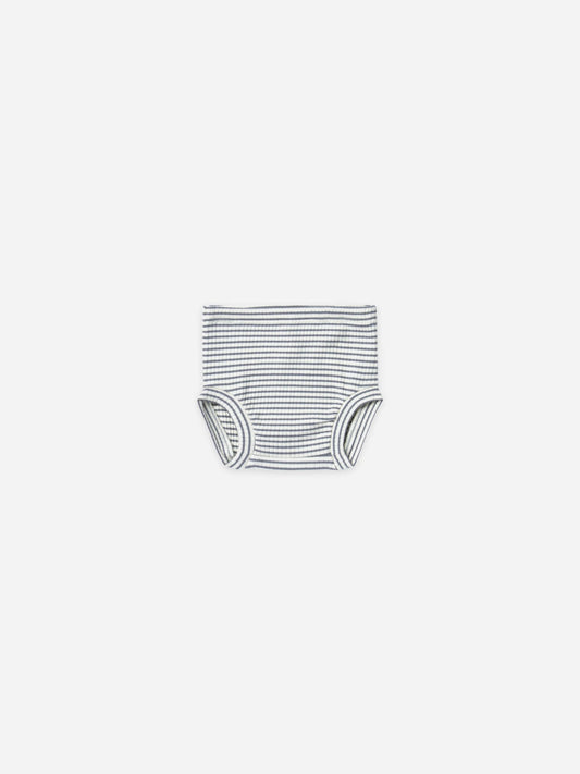 Quincy Mae - Indigo Stripe Ribbed Bloomer