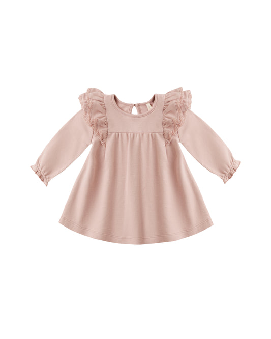 Rose Longsleeve Flutter Dress