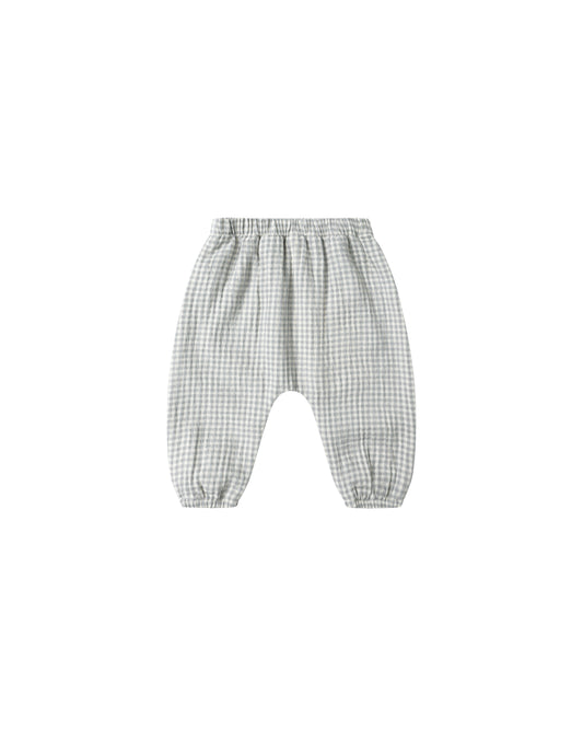 Blue Gingham Woven Pants