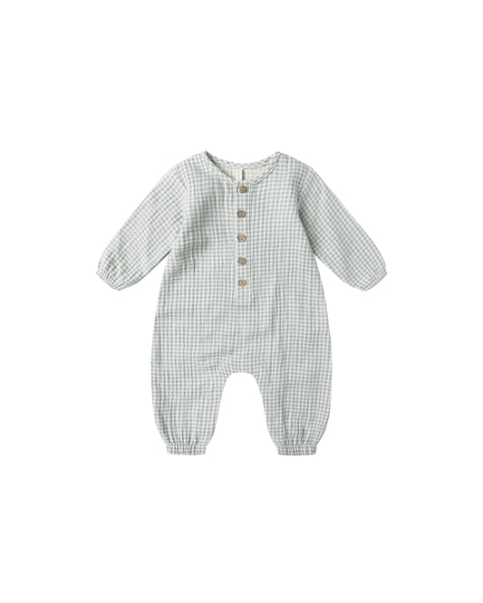 Blue Gingham Woven Jumpsuit
