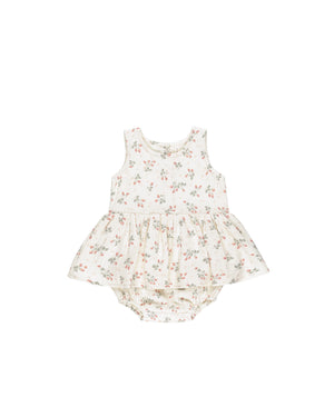 Quincy Mae - Strawberries Skirted Tank Romper