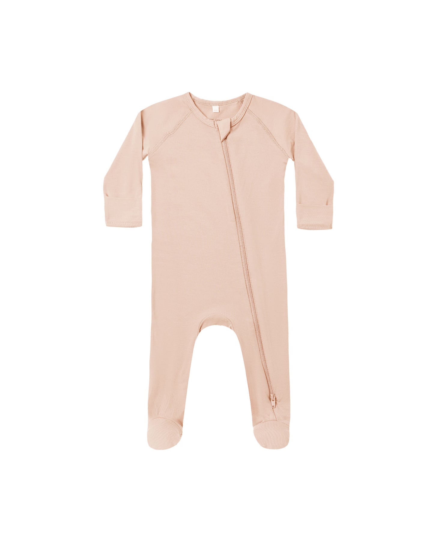 Dusty Rose Bamboo Zip Footie