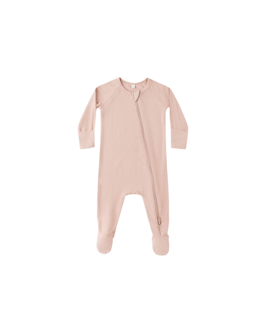 Rose Bamboo Zip Footie