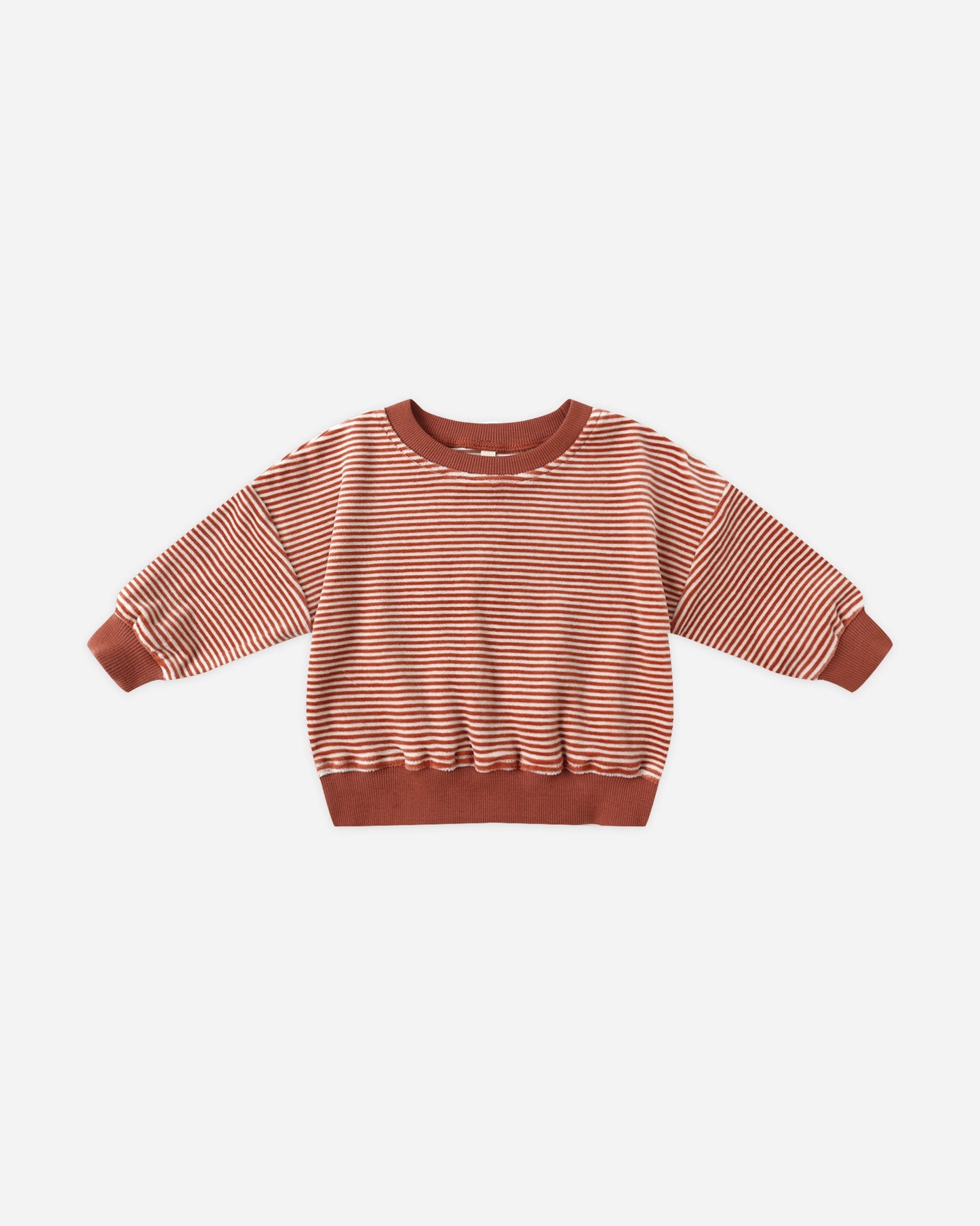 Candy Stripe Velour Relaxed Sweatshirt