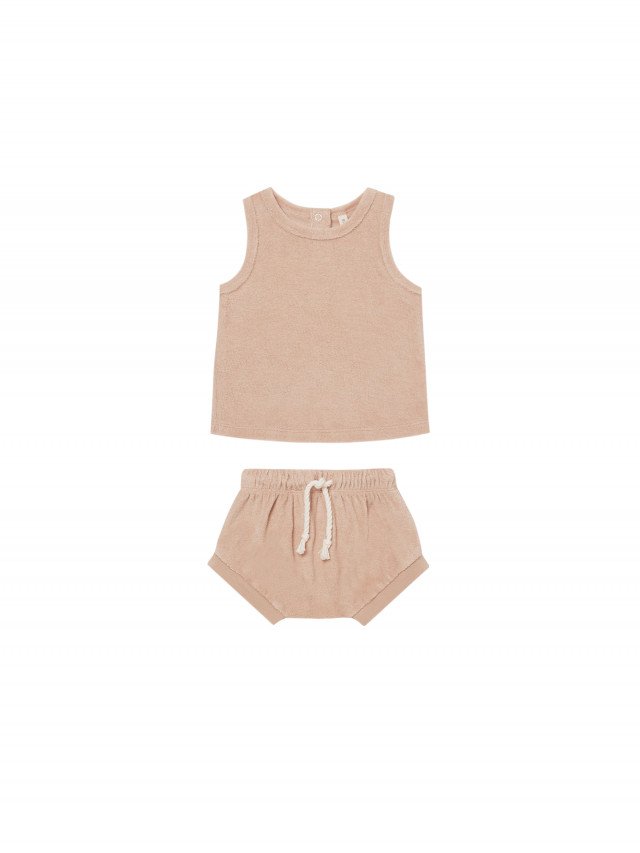 Quincy Mae  - Blush Terry Tank Short Set