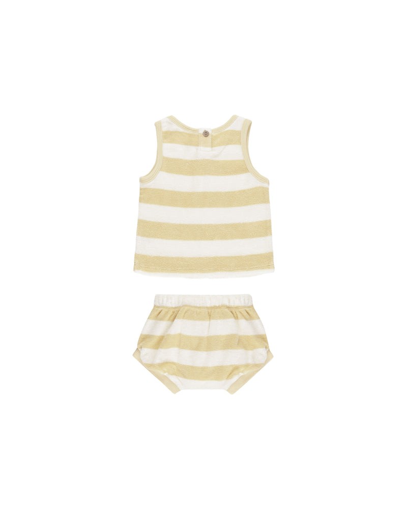 
            
                Load image into Gallery viewer, Quincy Mae - Yellow Stripe Terry Tank + Short Set
            
        