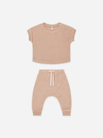 Quincy Mae - Blush Terry Tee + Pant Set