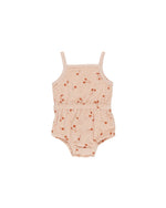 Quincy Mae - Cherries Terry Cinch Romper