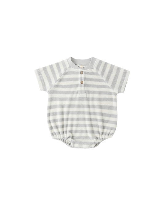 Sky Stripe Terry Henley Romper