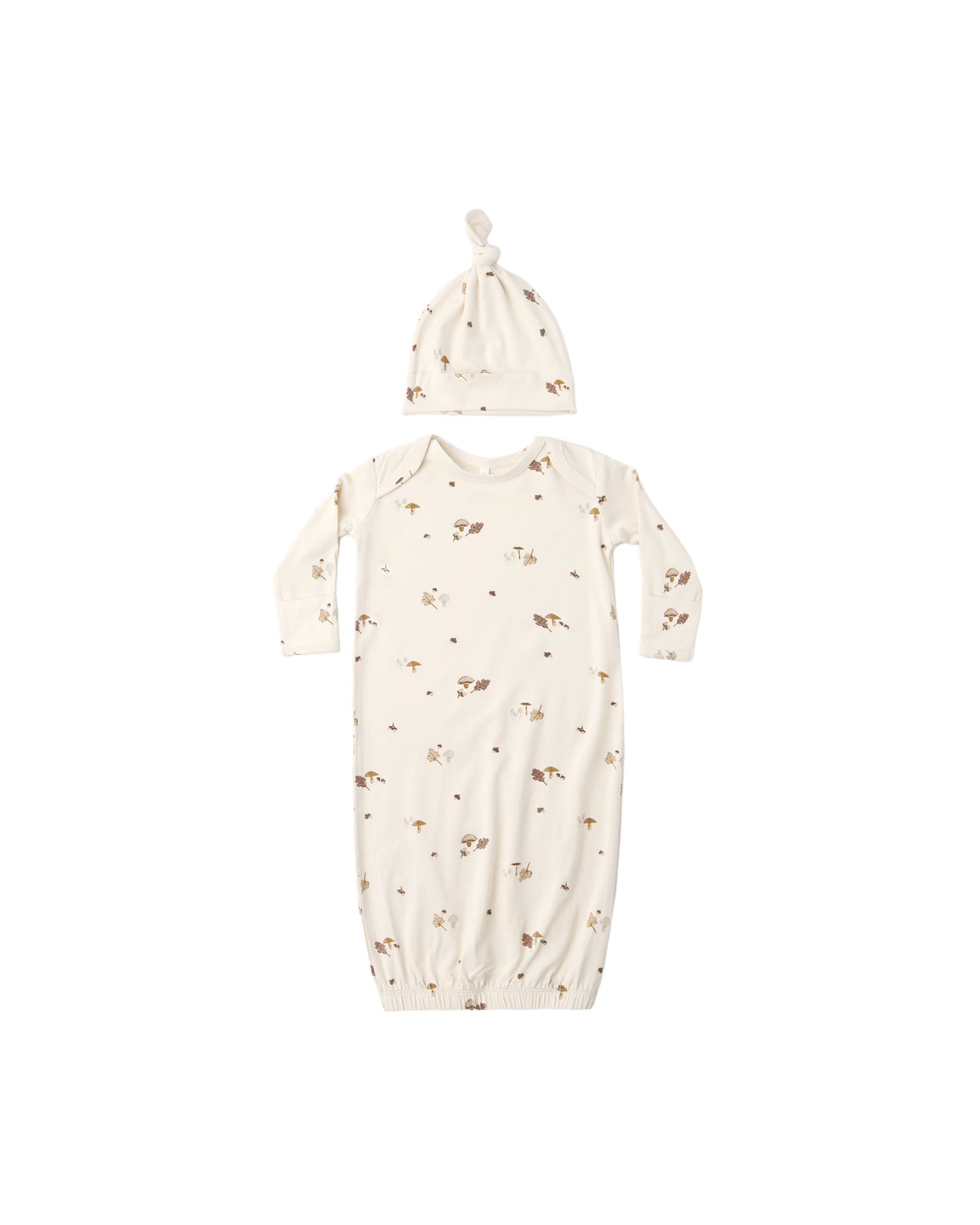 Woodland Bamboo Baby Gown + Hat Set