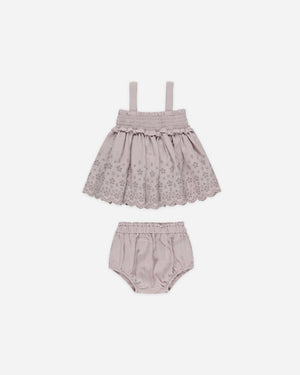 Quincy Mae - Lavender Mae Smocked Top + Bloomer Set