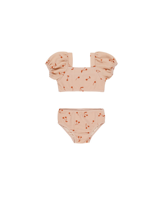 Quincy Mae - Cherries Zippy Two Piece Swimsuit