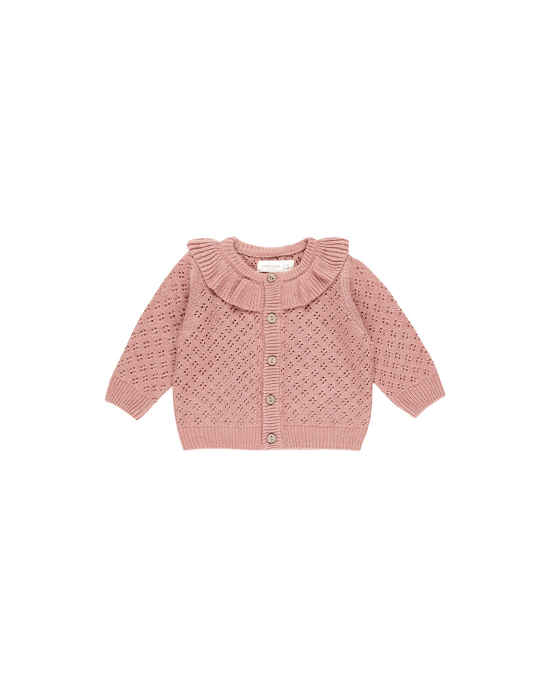 Quincy Mae - Lipstick Ruffle Collar Cardigan