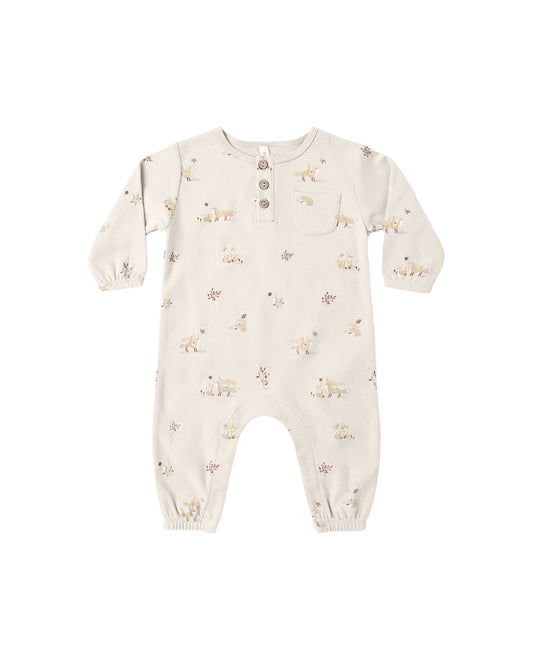 Fox Land Long Sleeve Pocket Jumpsuit