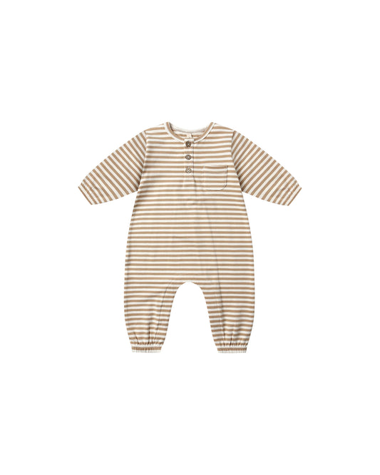 Gold Stripe Long Sleeve Pocket Jumpsuit