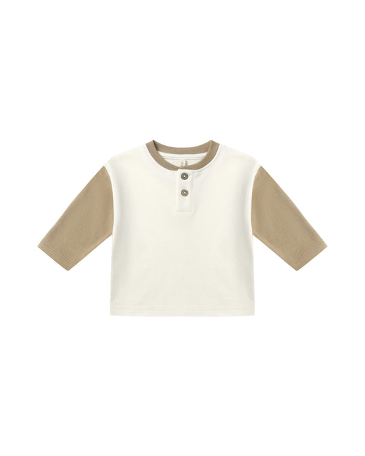 Gold Long Sleeve Henley Tee