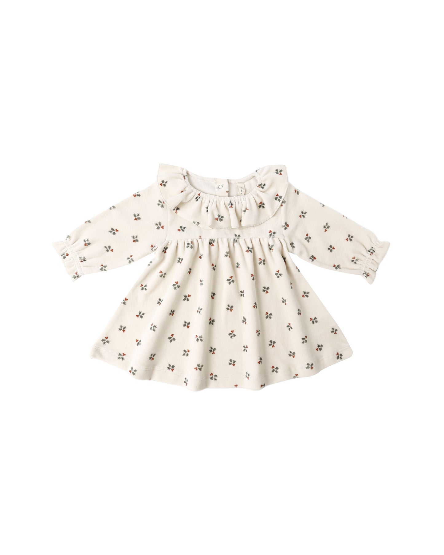 Holly Berry Velour Baby Dress