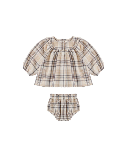 Fall Plaid Mia Top + Bloomer Set