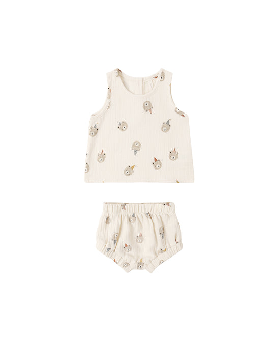 Natural woven tank top set for kids by Quincy Mae featuring a soft, breathable fabric with a stylish, comfortable design.