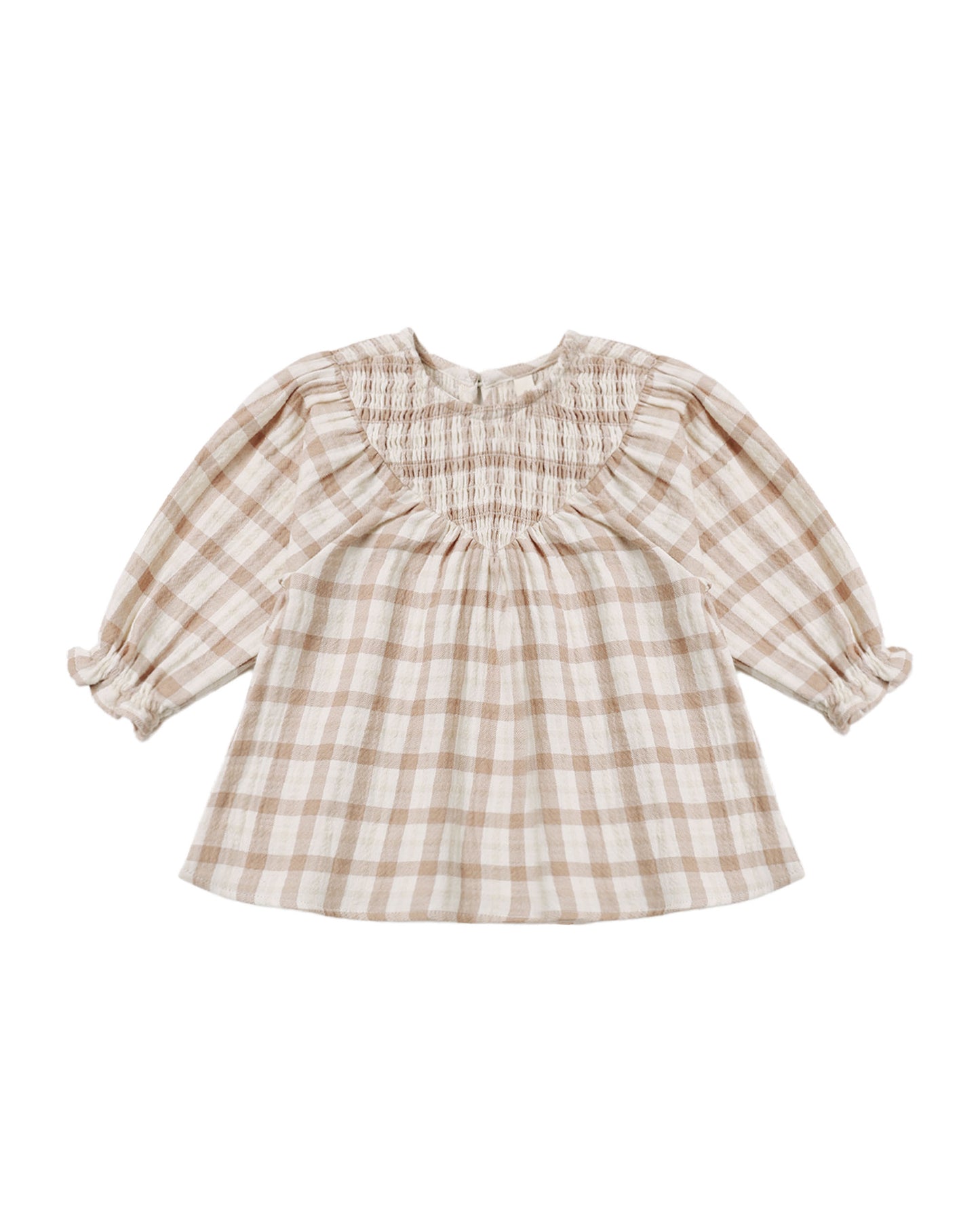 Rustic Plaid V Smocked Dress