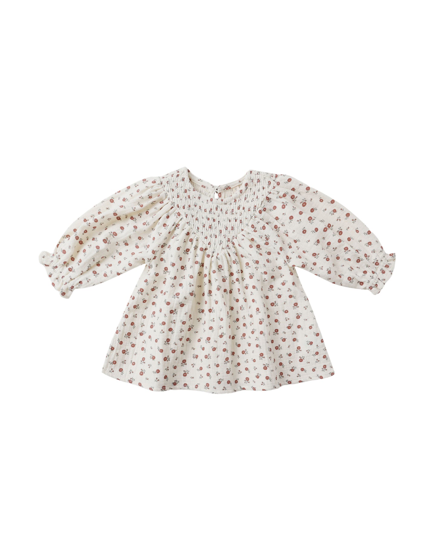 Winter Ditsy V Smocked Dress