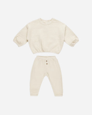 Quincy Mae - Natural Textured Sweat Set