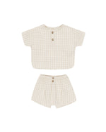 Quincy Mae - Oat Check Woven Boxy Top + Short Set