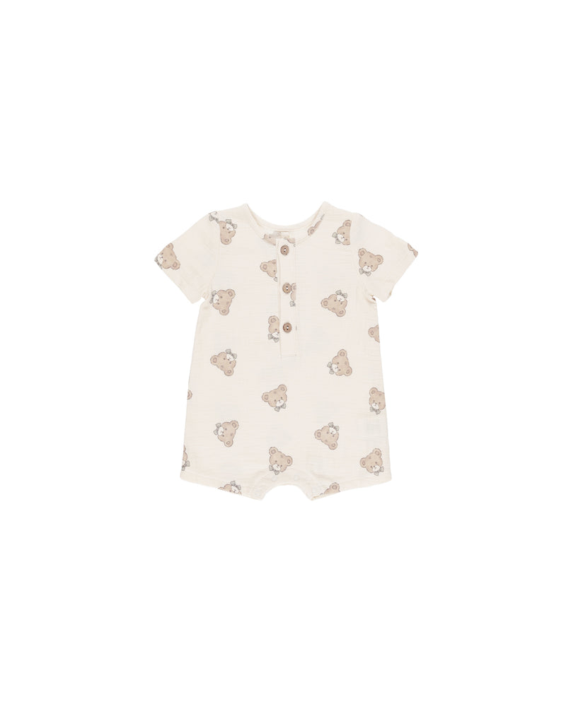 Quincy Mae - Teddy Short Sleeve Woven Romper