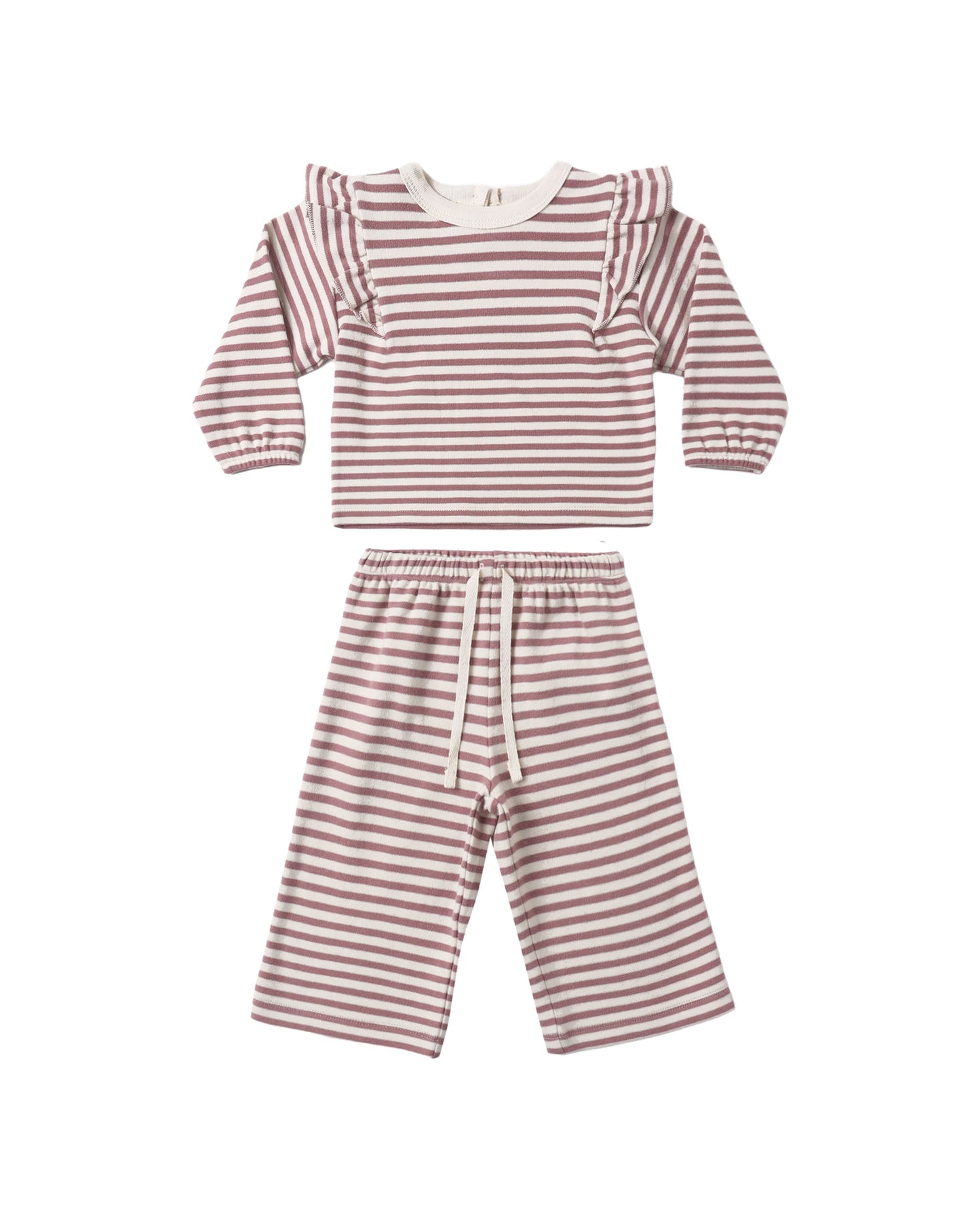 Mulberry Stripe Ruffle Cozy Set