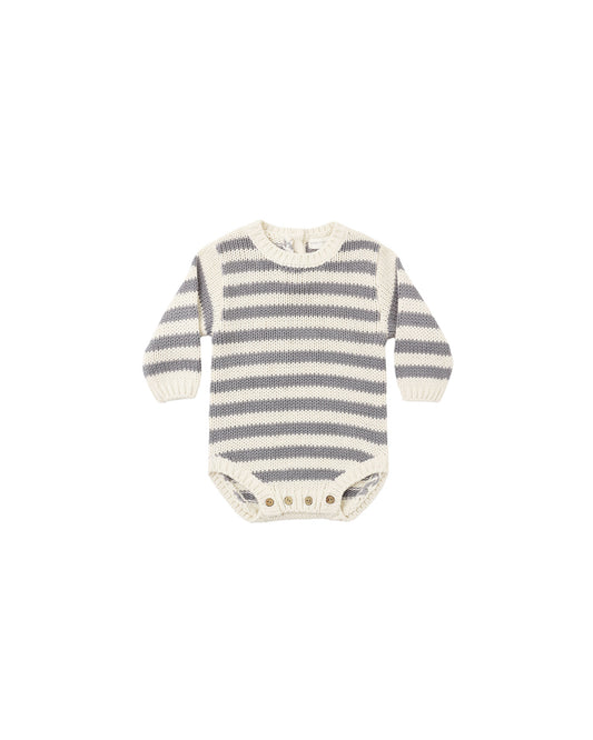 Slate Stripe Rex Romper