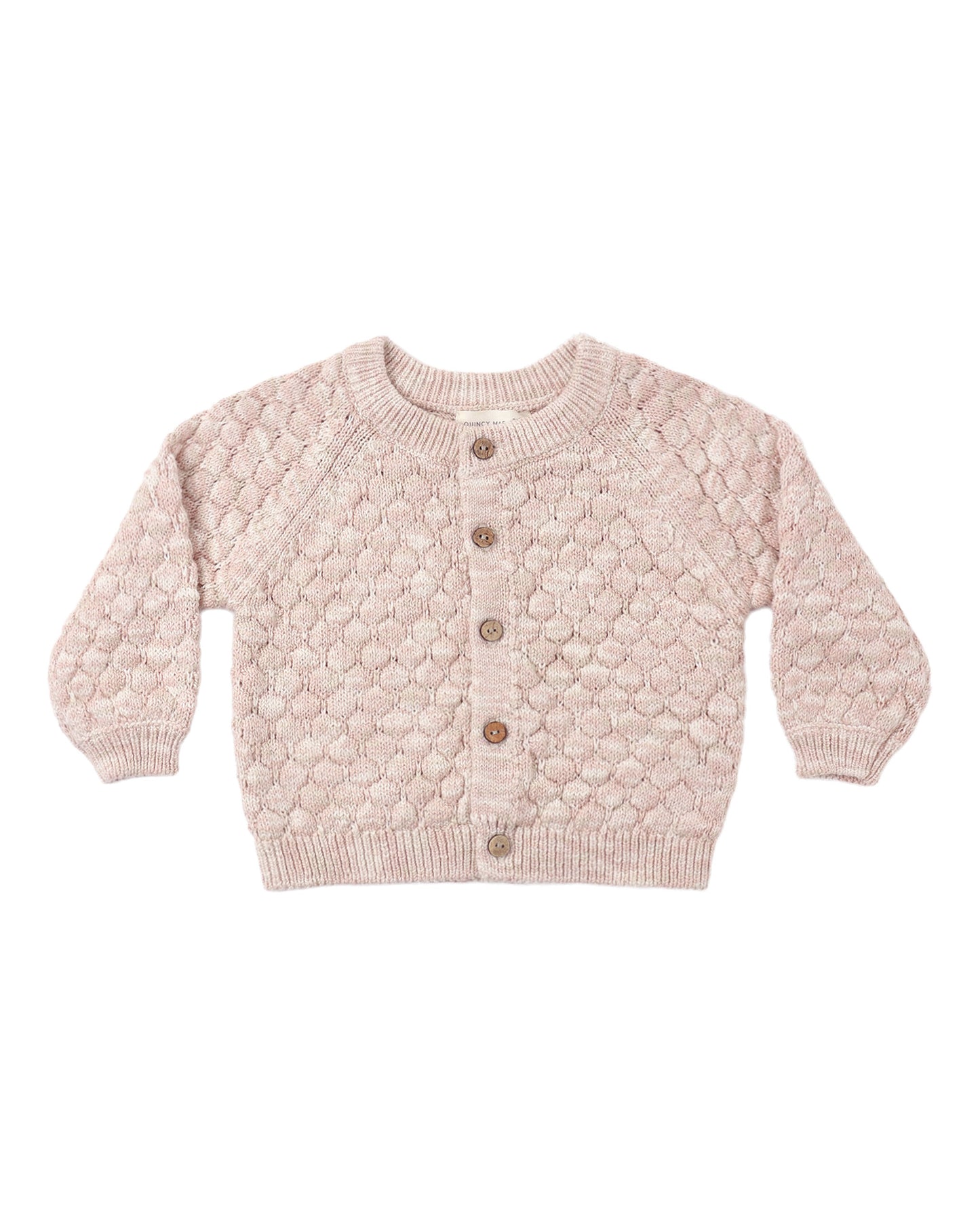 Dusty Rose Speckle Bubble Knit Cardigan