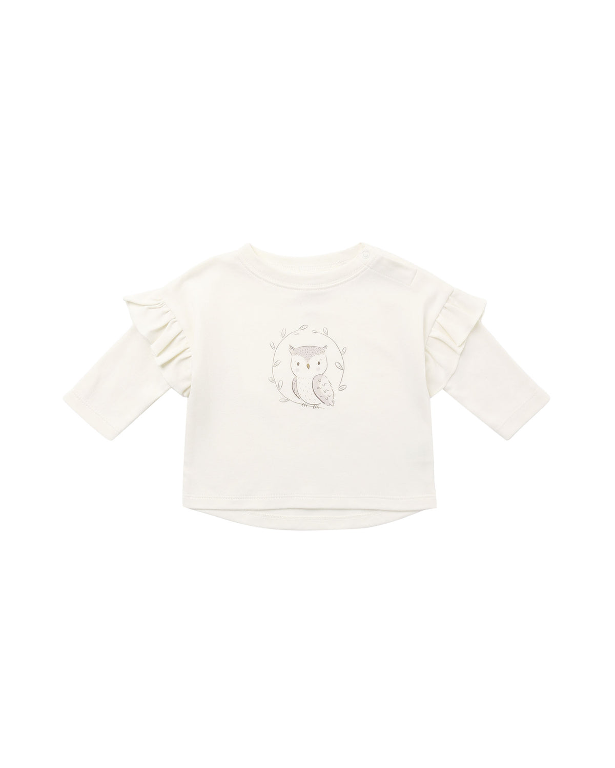 Baby Owl Ruffle Long Sleeve Tee