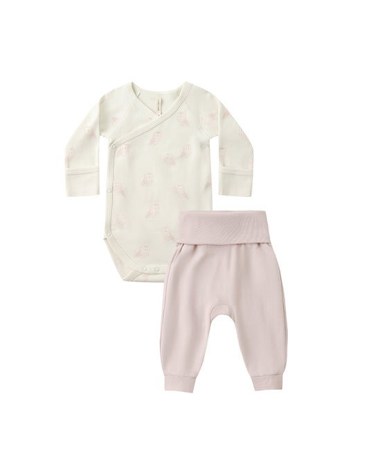 Snow Owls Side Snap Bodysuit Set