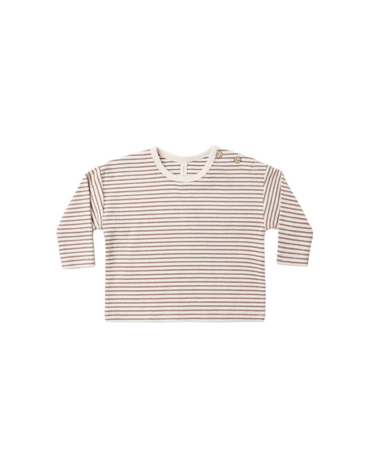 Cocoa Microstripe Long Sleeve Tee