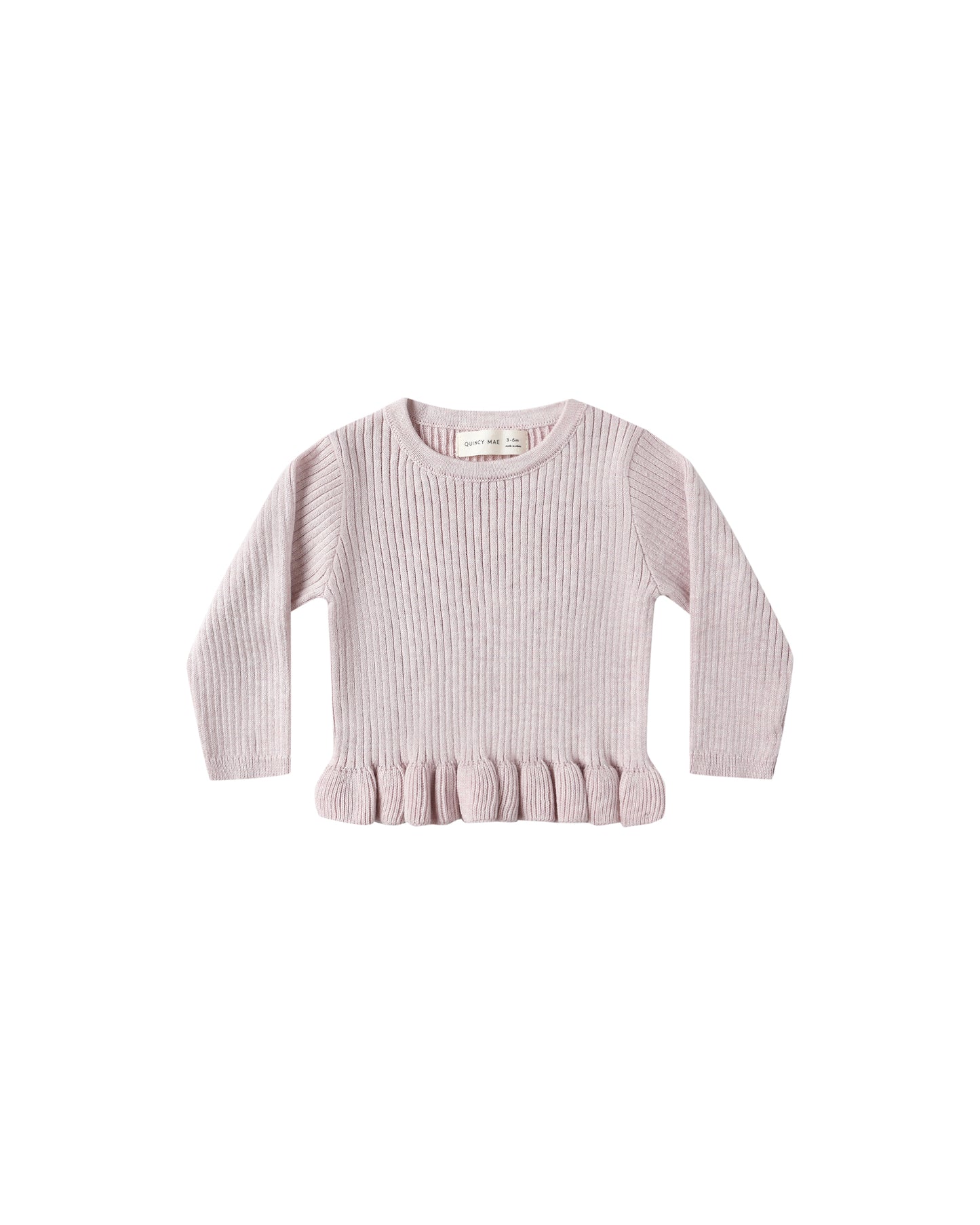 Lilac Rib Knit Peplum Top