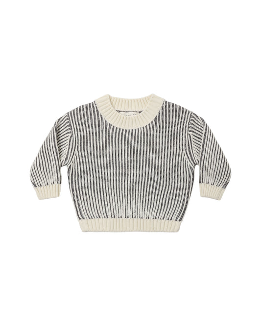 Midnight Stripe Relaxed Knit Sweater