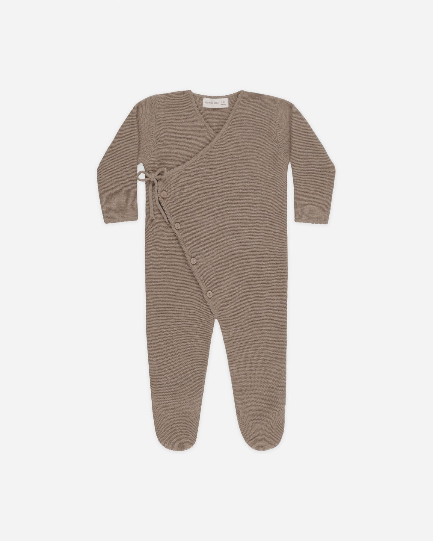 Heathered Mocha Wrap Knit Footie