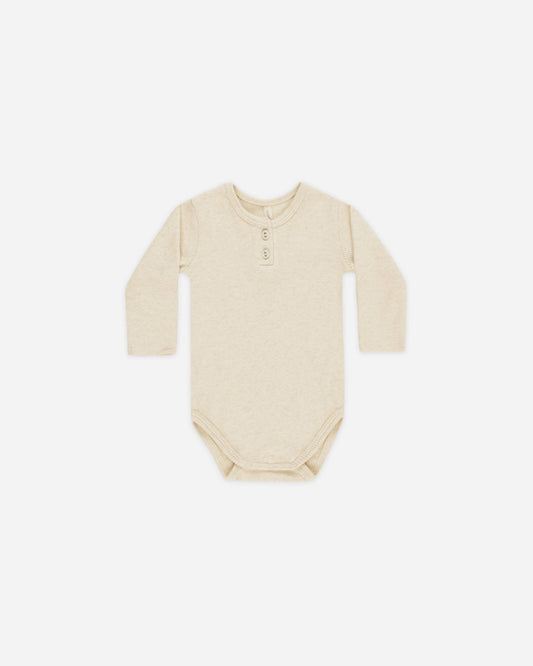Oatmeal Ribbed Long Sleeve Onesie