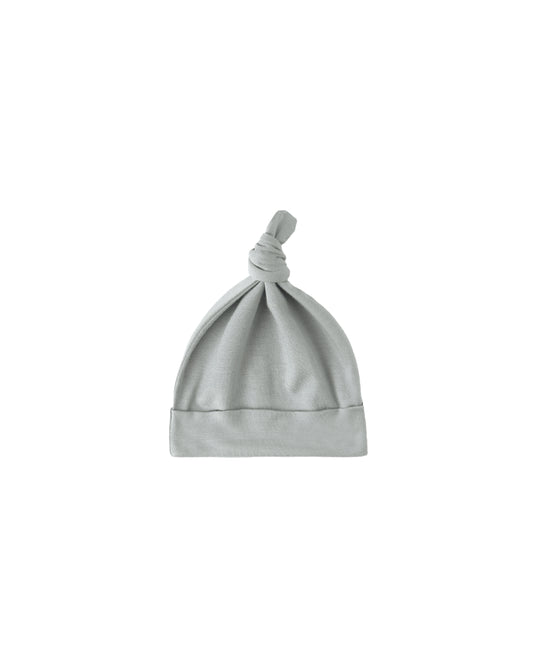 Steel Blue Knotted Baby Hat