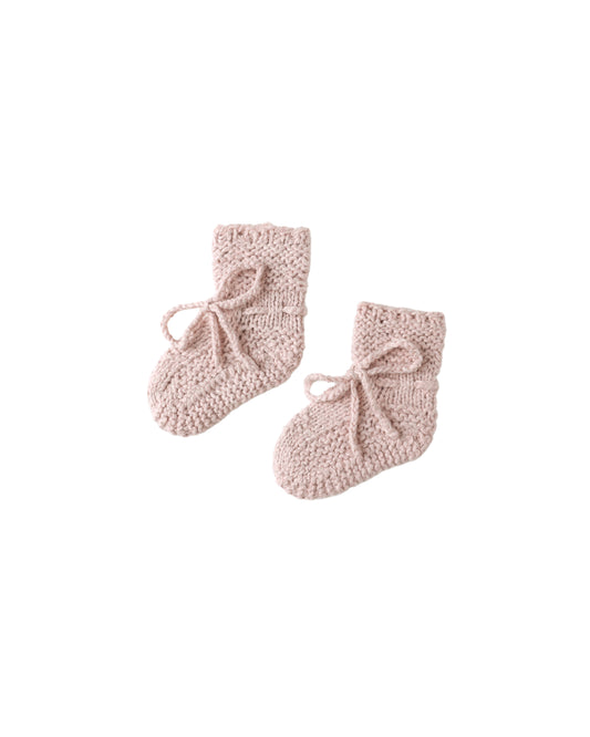 Rose Speckle Blue Knit Booties