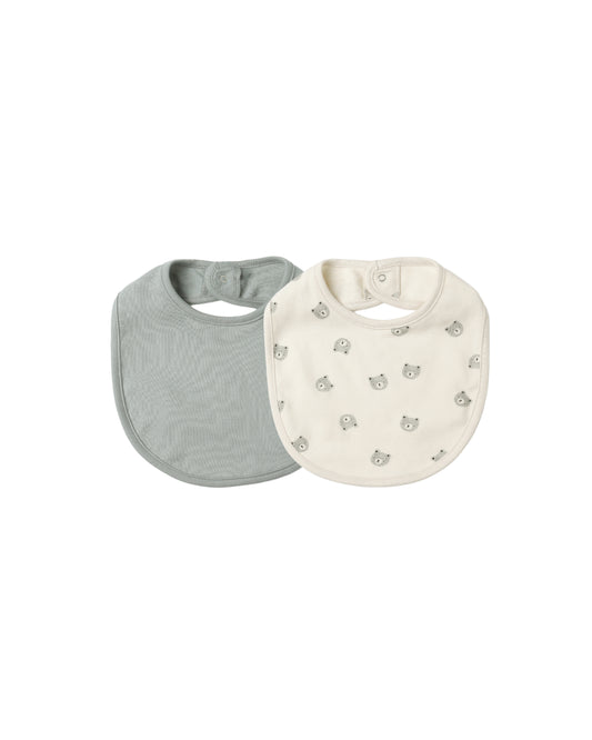 Bears & Steel Blue Jersey Snap Bib Set