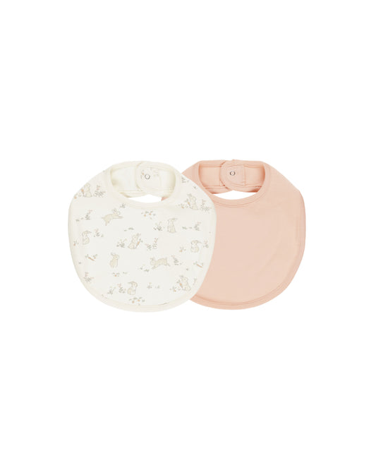 Quincy Mae - Bunnies & Melon Jersey Snap Bib Pack