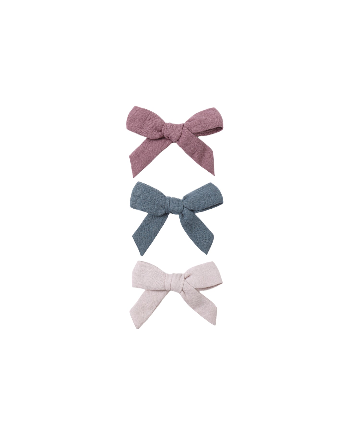 Mulberry, Ocean, Lilac Set of 3 Bow Clip